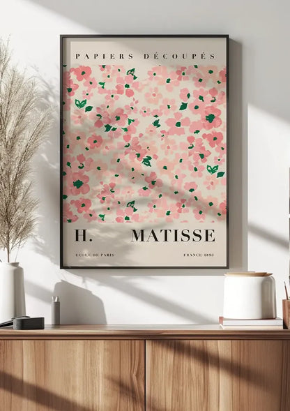 Matisse Papiers Découpés Rosa Blumen Grüne Blätter Gemälde