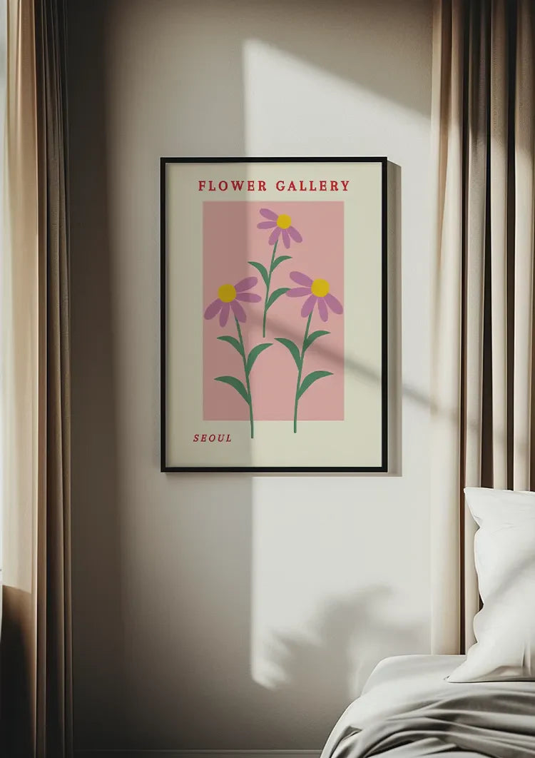 Gestileerde Bloemen Poster Seoul Flower Gallery Grafisch Schilderij