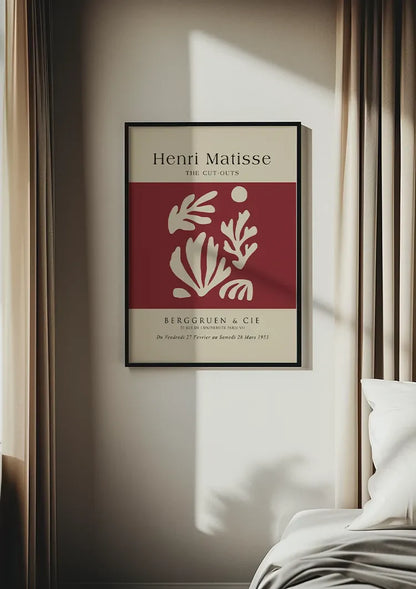 H. Matisse Abstracte Bladvormen Wit Rood Berggruen Galerie Poster Schilderij