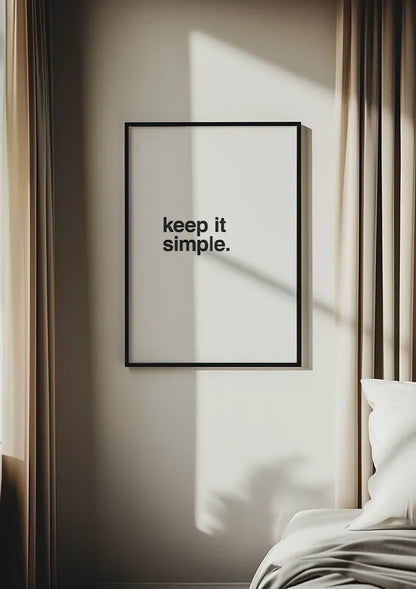 Keep It Simple Minimalistisch Typografie Zwart Wit Schilderij
