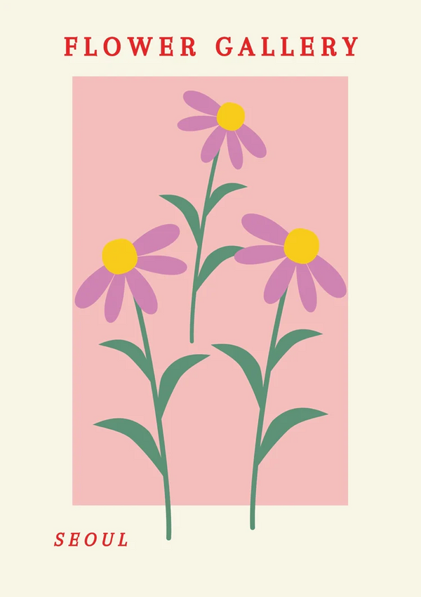 Gestileerde Bloemen Poster Seoul Flower Gallery Grafisch Schilderij
