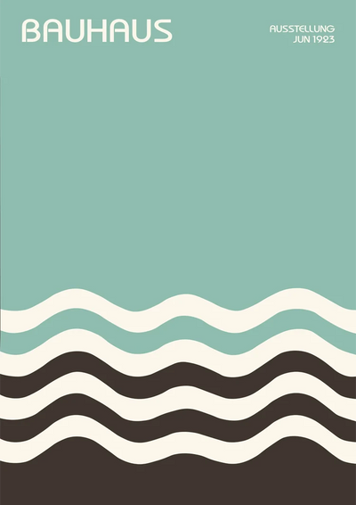Bauhaus Golf Pattern Black White Mint Green Canvas Painting