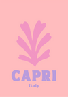 Capri Italien Retro Poster Rosa Blatt Minimalistisches Reiseplakat Gemälde