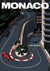 Monaco Grand Prix Circuit Aerial View Race Car Vintage Poster Painting