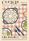 Austernschale Retro Französische Küche Illustration Gemälde