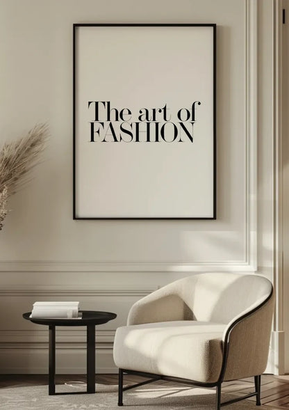 Die Kunst der Mode Text Typografie Schwarz-Weiß Minimalistisches Gemälde