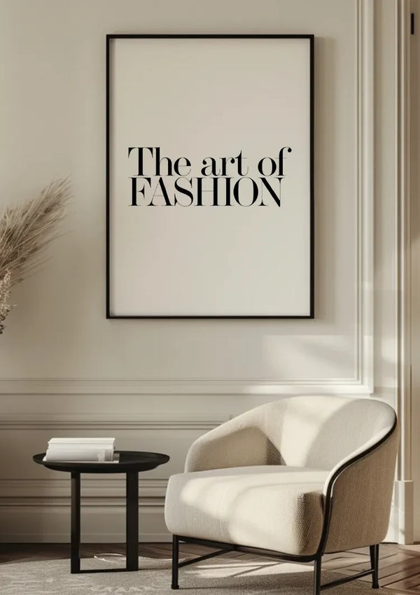Die Kunst der Mode Text Typografie Schwarz-Weiß Minimalistisches Gemälde
