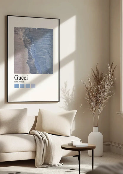 Sandstrand Wellen Blau Gucci Paris Mode Poster Gemälde