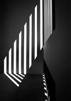 Architecturaal Lichtstrepen Schaduw Abstracte Zwart Wit Muur Schilderij