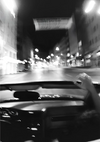 Aussicht Fahrendes Auto Nacht Straße Schwarz-Weiß-Fotografie Gemälde