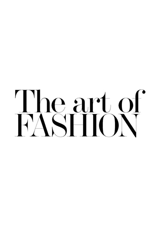 Fashion typografie canvas schilderij in zwart en wit, minimalistische stijl