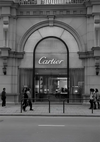 Cartier Store Fassade Fußgänger Luxus Schwarz-Weiß-Fotografie Gemälde