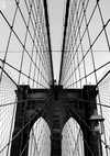 Brooklyn Bridge Kabel Brücke Turm Schwarz Weiß Fotografie Gemälde