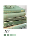 Dior Paris Stapel Vintage Grüne Bücher Minimalistische Stillleben Fotografie Malerei