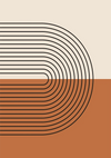 Half Circles Black Arches Beige Terracotta Geometric Painting
