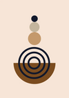 Stacked Circles Geometric Brown Beige Cream Painting