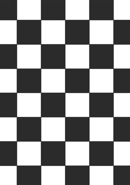 Schwarz-weißes Schachbrettmuster, klassisches, geometrisches Gemälde