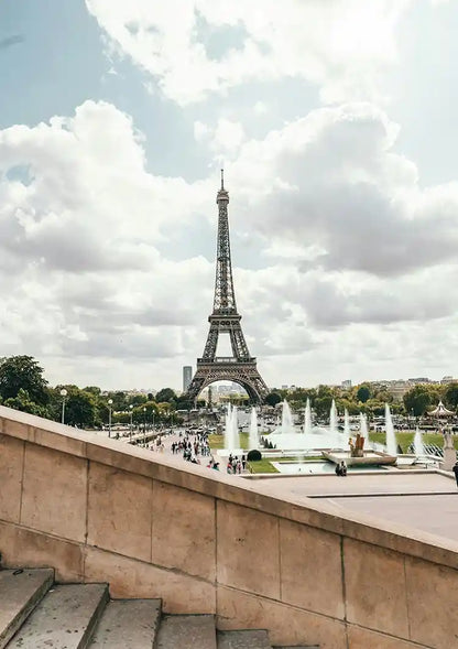 Eiffelturm vom Trocadéro Paris Brunnen Blauer Himmel Gemälde