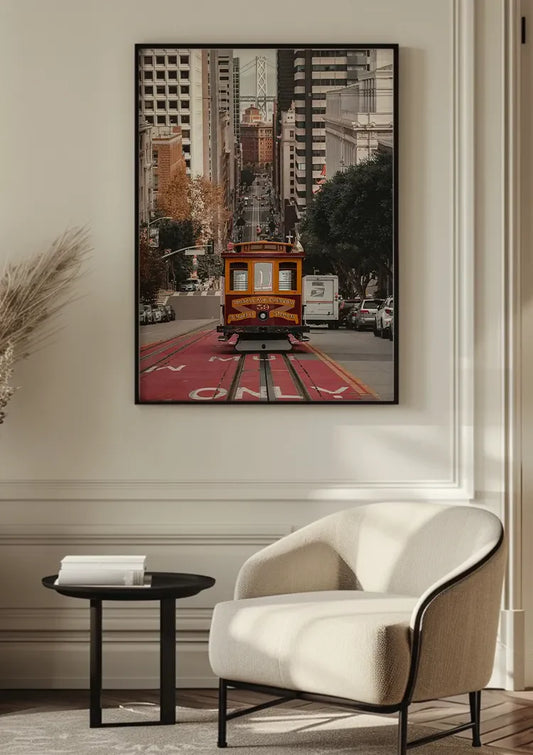 San Francisco tramwaj linowy obraz na płótnie wiszący na ścianie w przedpokoju