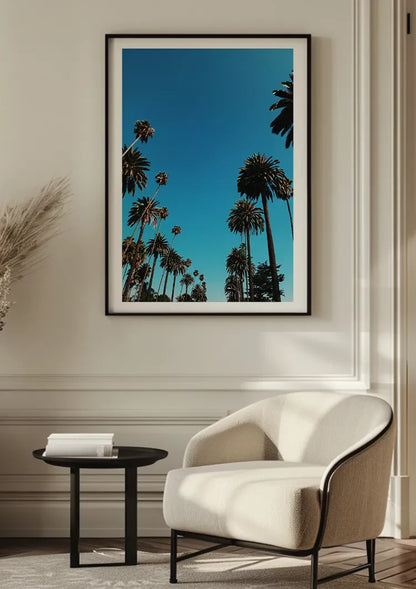 Tall Palm Trees Blue Sky Tropical Summer Photography Painting