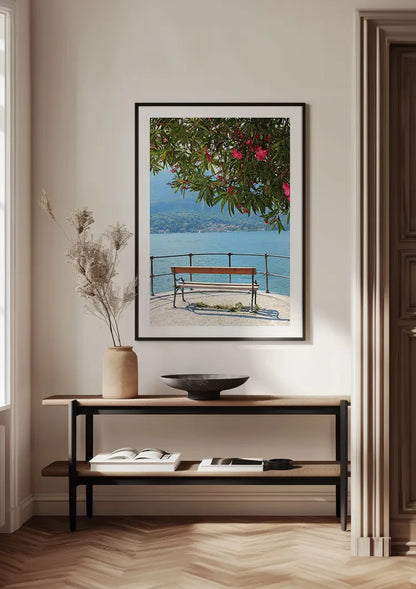 Lake Como Pink Blossom Tree Terrace Italian Landscape Painting