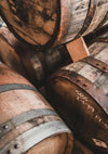 Wooden Wine Barrels with Iron Bands Realistic Close-up Canvas Print