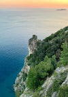 Grüne Klippen Blaues Meer Mediterrane Küstenlandschaft Gemälde
