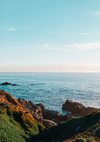 Calm Sea With Clear Blue Sky Minimalist Ocean Painting
