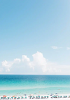 Fröhlicher Strand Türkises Meer Blauer Himmel Sonnig Gemälde