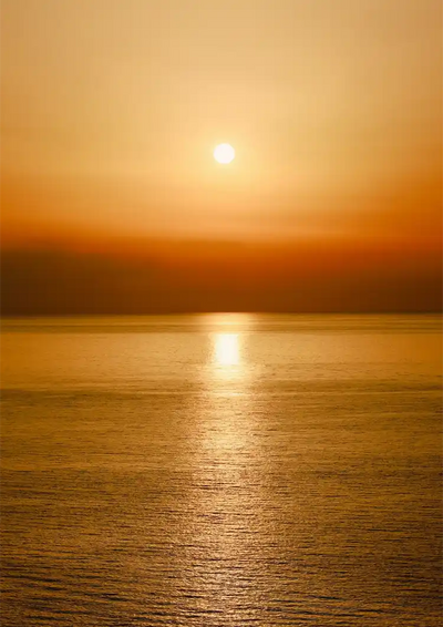 Wunderschöner Sonnenuntergang Goldener Ozean Spiegelung Leinwandbild