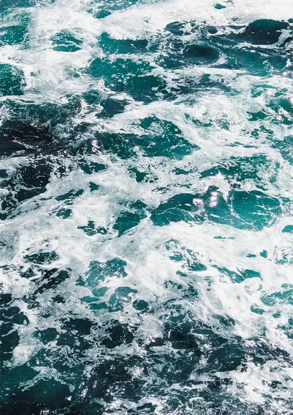 Schuimende Zee Wilde Golven Turquoise Oceaan Zeegezicht Schilderij