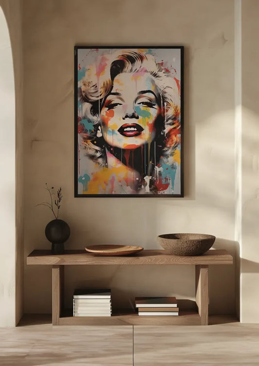 Marilyn Monroe canvas schilderij aan de muur in de hal