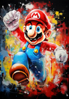 Super Mario Colorful Pop Art Paint Splashes Vivid Painting