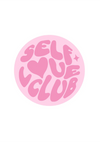 Self Love Club Roze Cirkel Typografie Zelfliefde Vrouwelijk Schilderij