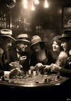 Gesellschaft am Spieltisch in einer Bar der Zwanziger Jahre Gemälde
