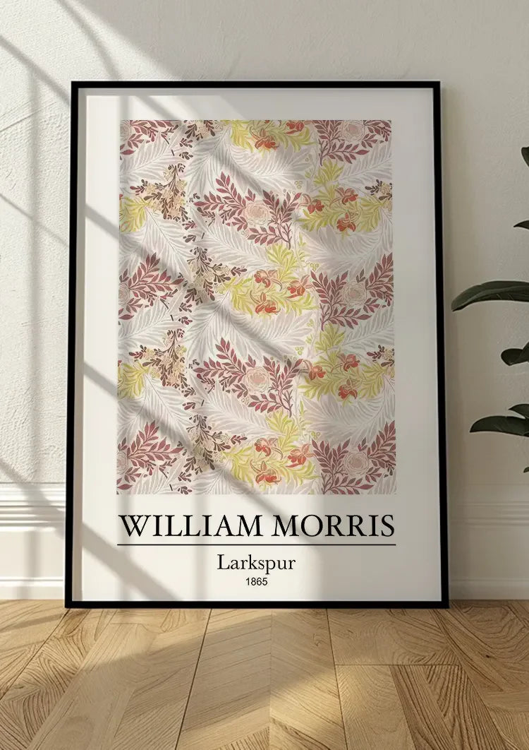 William Morris Lerchensporn Rosa Blumenmuster Gemälde