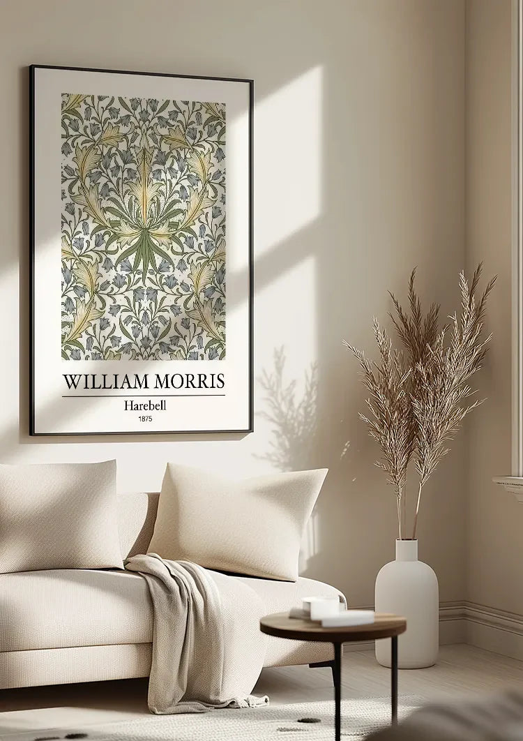 William Morris Harebell Klokjesbloemen Groen Blauw Botanisch Klassiek Kunst Schilderij