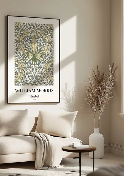 William Morris Harebell Klokjesbloemen Groen Blauw Botanisch Klassiek Kunst Schilderij