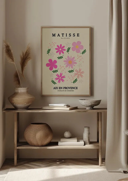 Matisse Pavillon de Vendôme Aix en Provence Flowers Poster Pink Painting