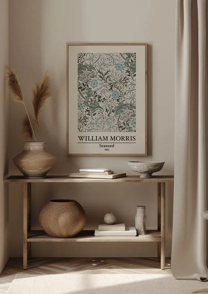 William Morris Seaweed Groen Blauw Botanisch Vloeiend Bloemenpatroon Klassiek Kunst Schilderij