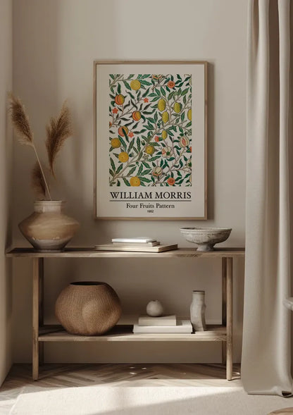 William Morris Vier Früchte Orangen Granatäpfel Grüne Blätter Klassisches Kunstgemälde