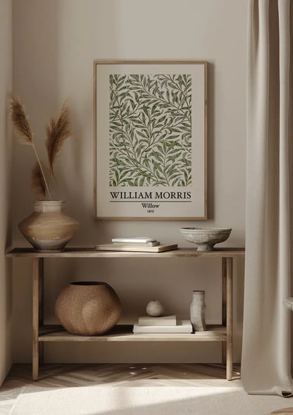 William Morris Weiden Grüne Zweige Blätter Weißes Gemälde