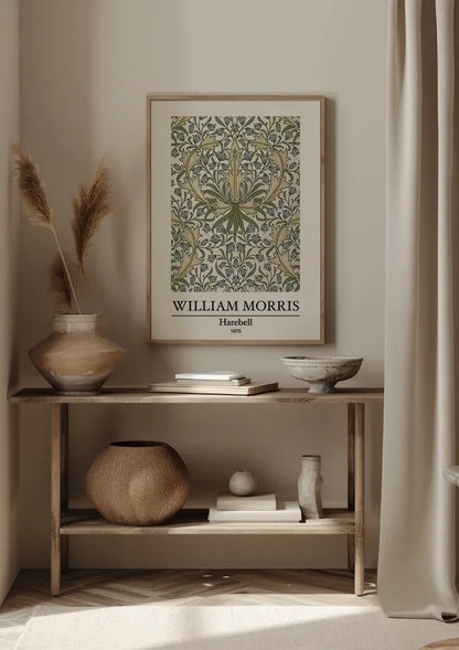 William Morris Harebell Klokjesbloemen Groen Blauw Botanisch Klassiek Kunst Schilderij