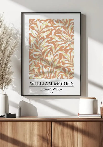 William Morris Emerys Weiden-Terrakotta-Creme-Blättermuster-Gemälde