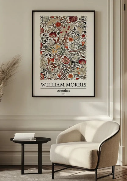 William Morris Acanthus Bladeren Terracotta Rood Botanisch Klassiek Kunst Schilderij