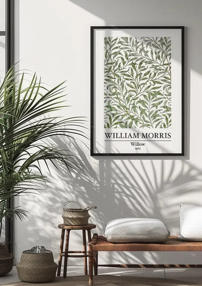 William Morris Weiden Grüne Zweige Blätter Weißes Gemälde