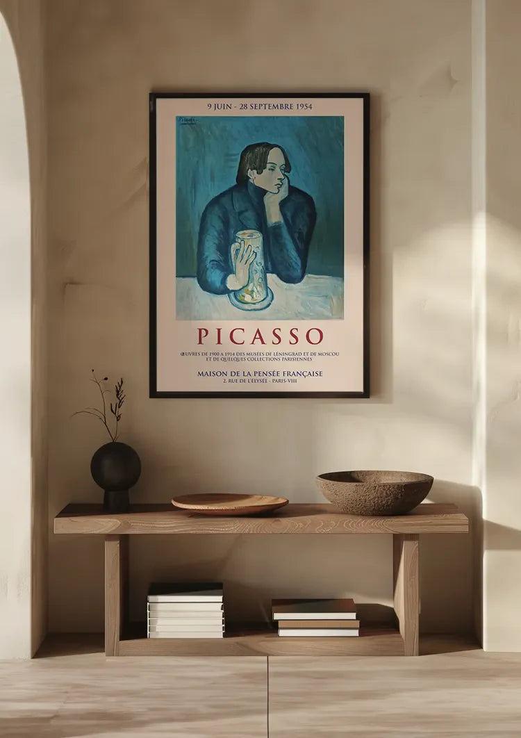 Picasso Salon de la Pensée Française 1954 Tentoonstellingsposter Blauw Schilderij