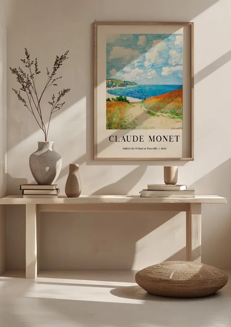 Claude Monet Pad door het Tarweveld bij Pourville Kustlandschap Schilderij