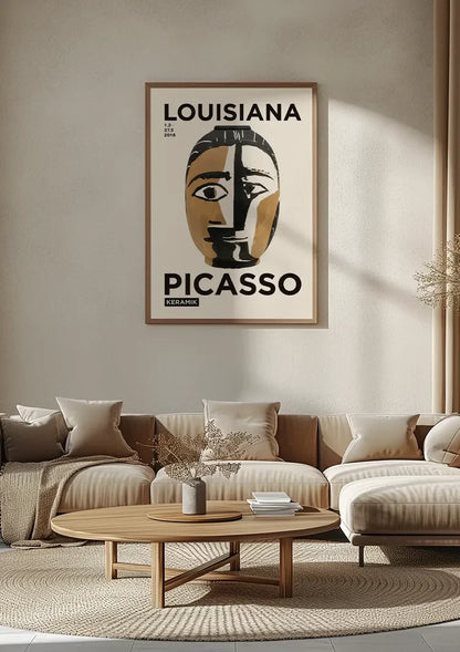 Picasso Louisiana Museum Tentoonstelling Poster Zwart Goud Gezicht Schilderij