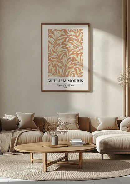 William Morris Emerys Weiden-Terrakotta-Creme-Blättermuster-Gemälde